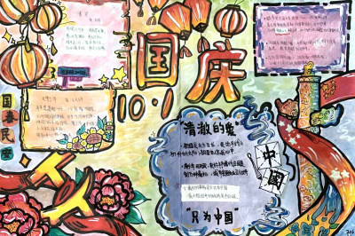 10.1国庆节祝福祖国手抄报图片