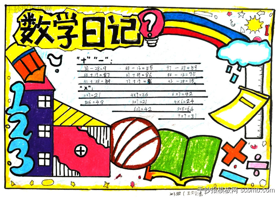 二年级数学小报手抄报-第1张