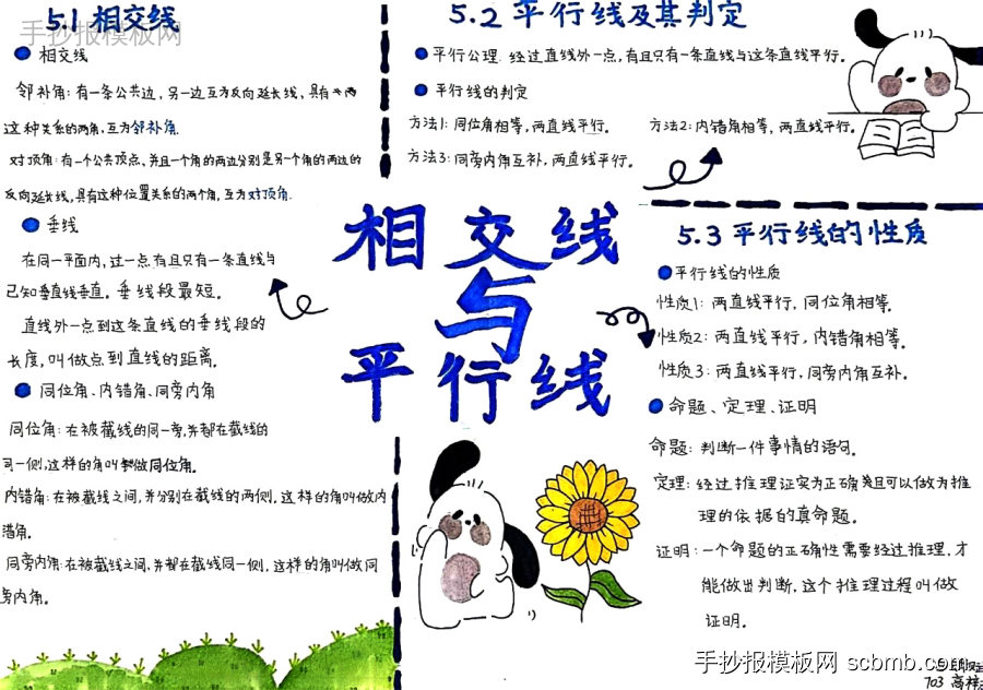 初中数学 | 相交线与平行线(知识点总结)手抄报作品-第5张