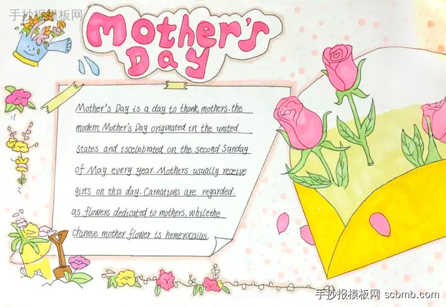 Mother’s Day母亲节 六年级英语手抄报图片-第6张