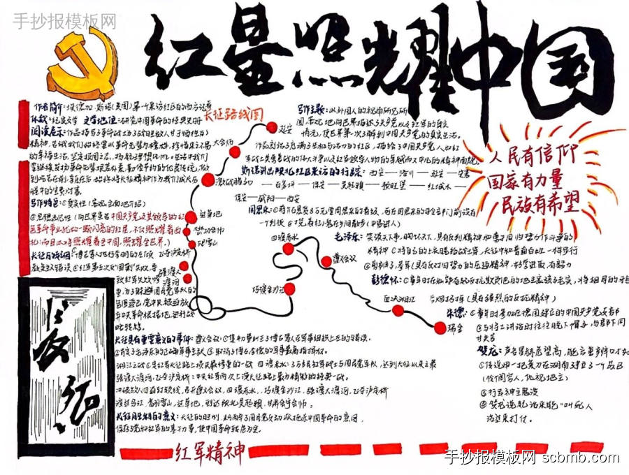 初中名著阅读手抄报作品《红星照耀中国》-第1张